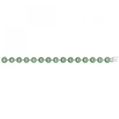 Daisy Armband Silver Grön Emalj