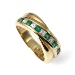 Diamantring Smaragder