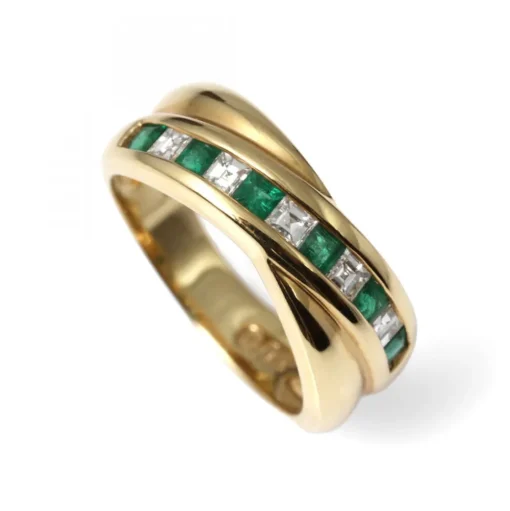 Diamantring Smaragder