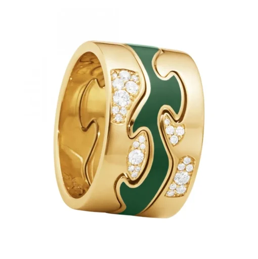 Fusion Mittenring Guld Grön