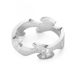 Fusion Mittenring Vitguld Diamanter