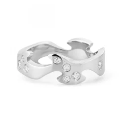 Fusion Mittenring Vitguld Diamanter