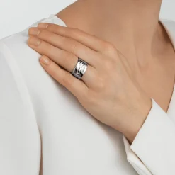 Fusion Mittenring Vitguld Diamanter