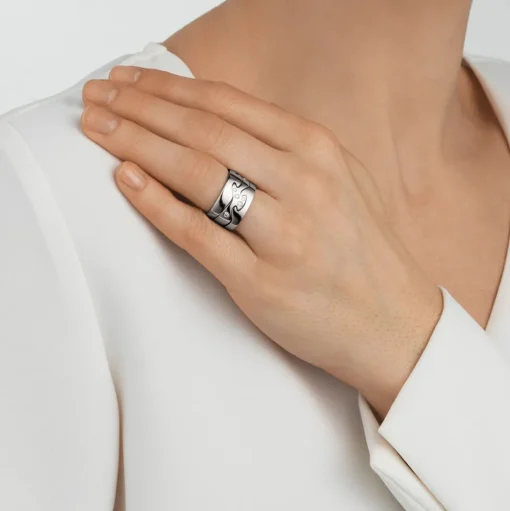 Fusion Mittenring Vitguld Diamanter