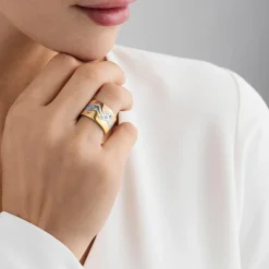 Fusion Mittenring Vitguld Diamanter