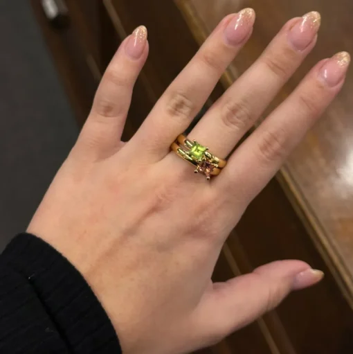 Guldring Happy Peridot Golden Lady