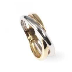 Guldring Kryss Vitguld/Guld