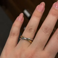 Guldring Kryss Vitguld/Guld