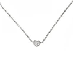 Halsband Hjärta Pavé Vitguld