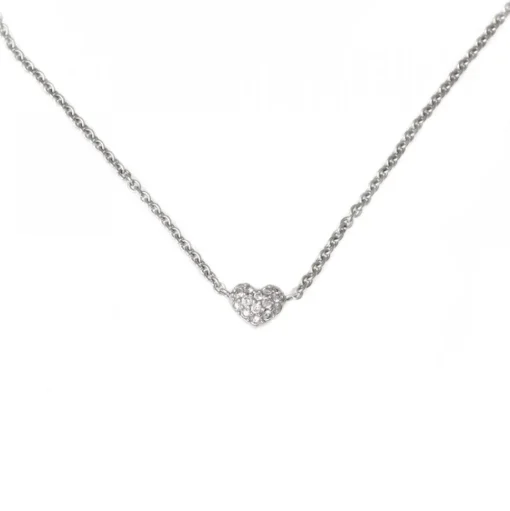 Halsband Hjärta Pavé Vitguld