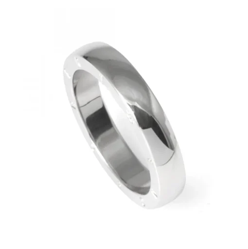 Logo Noneau Slät Ring Vitguld 4mm