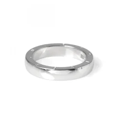 Logo Noneau Slät Ring Vitguld 4mm