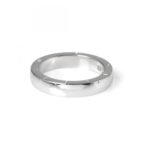 Logo Noneau Slät Ring Vitguld 4mm