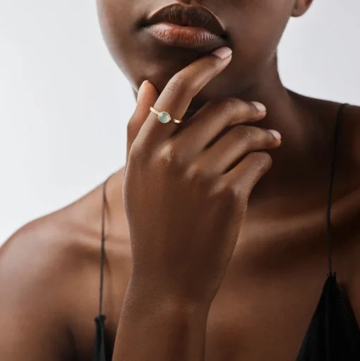 Lotus Ring 0 Akvamarin