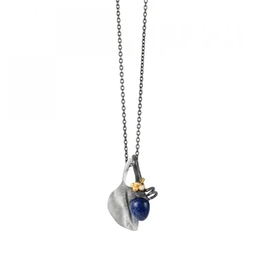 Lotus Spira Lapis Lazuli Silver