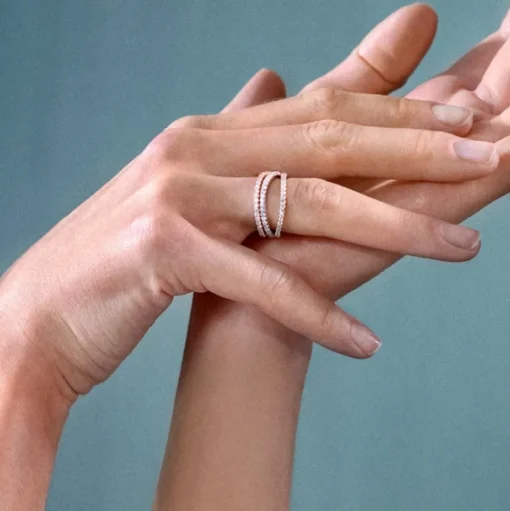 Love Bands Rosé Ring Chokladbruna Diamanter