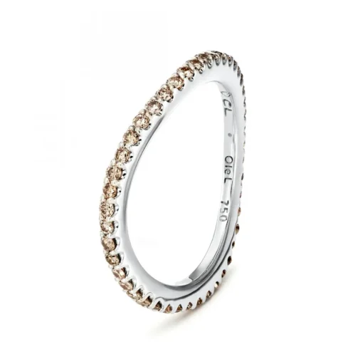 Love Bands Vitguld Ring Chokladbruna Diamanter