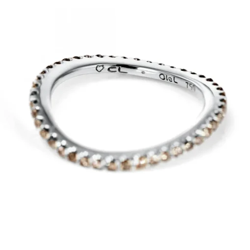 Love Bands Vitguld Ring Chokladbruna Diamanter