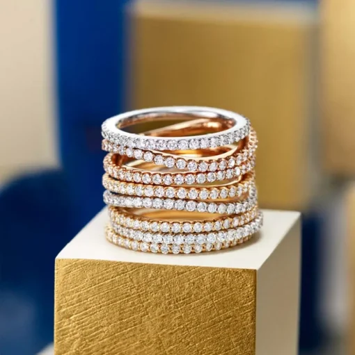 Love Bands Vitguld Ring Chokladbruna Diamanter
