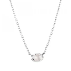 Love Bead Halsband - Silver Rosenkvarts
