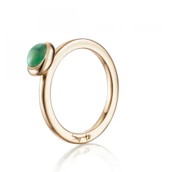 Love Bead Ring - Grön Agat