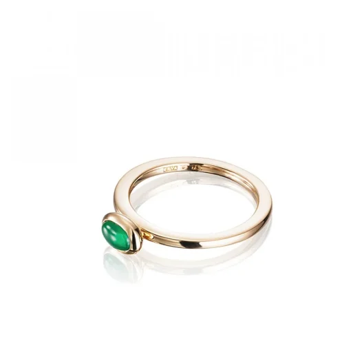 Love Bead Ring - Grön Agat