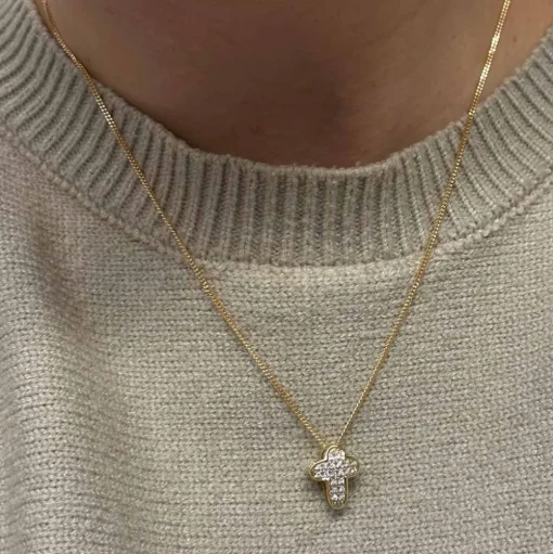 Rundat Kors Vitguld