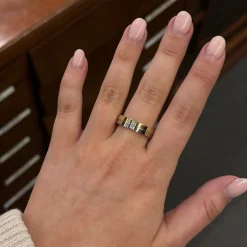Tvåfärgad Diamantring 2 Prinsesser 0,14ct Engelbert